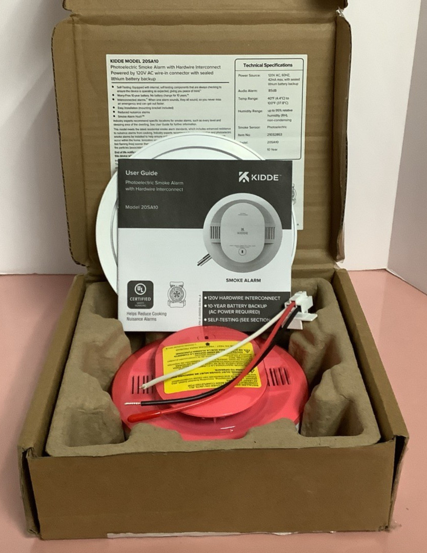 Kidde 20SA10 Hardwired Photoelectric Smoke Detector Interconnectable 21032863