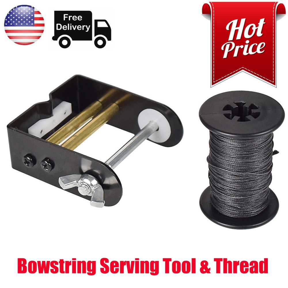 Archery Bowstring Server Jig Metal + Serving Thread Cord Line Bow String Tool