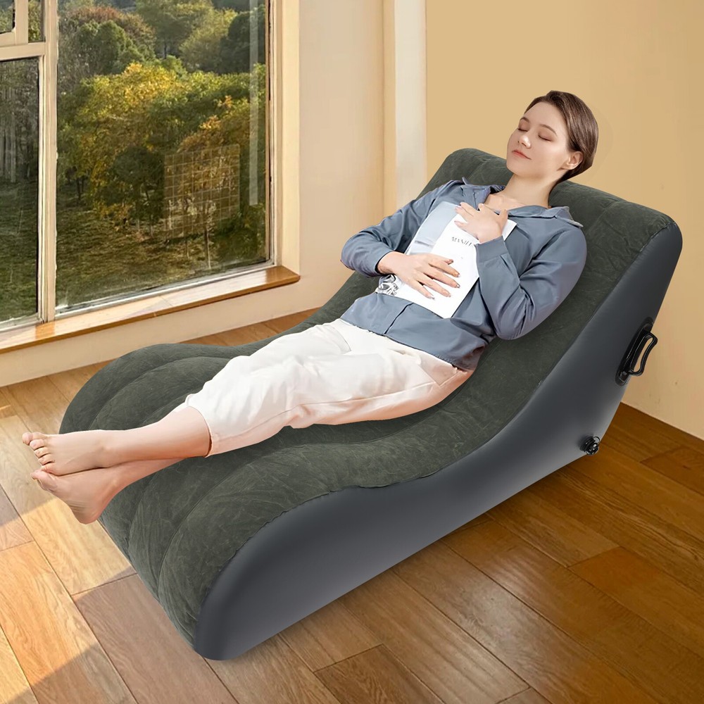 S-Shaped Inflatable Sofa Bed, Waterproof & Foldable with Air Pump