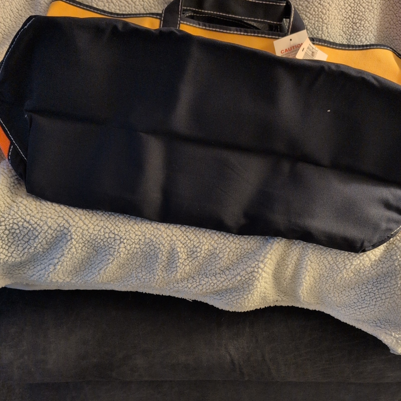 Walt Disney World Mickey Mouse Large Orange Yellow Strip Canvas Sturdy Tote Bag