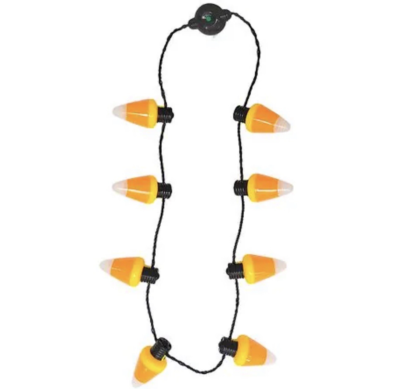 Light up Candy Corn Necklace Happy Halloween Theme Battery Operated