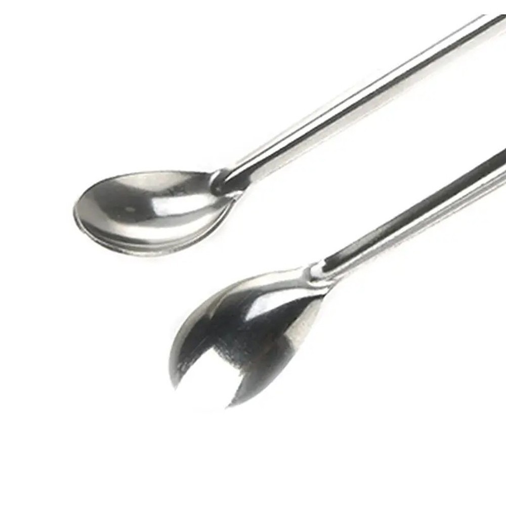 Durable Lab Sampling Spoon Stainless Steel Comfortable Length Material Silver