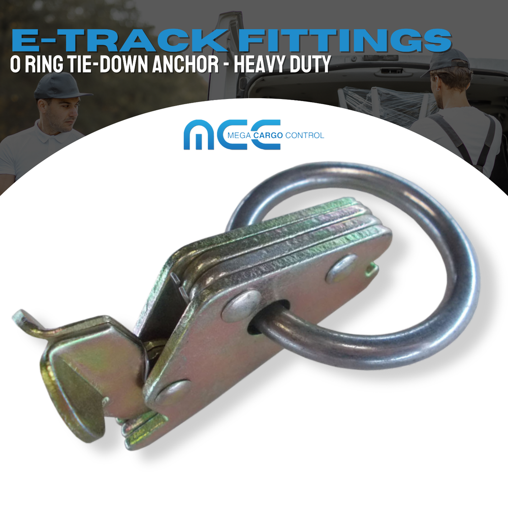 4 Pack Heavy Duty E Track 2" O Ring Fitting for Enclosed Trailer Tie Down Strap