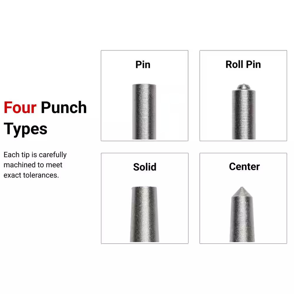 Punch and Chisel Set, 20-Piece (Center, Solid, Pin, Chisel) - Pouch