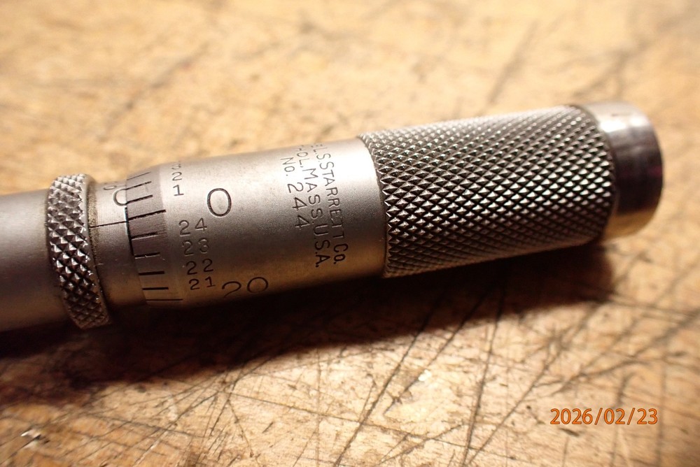 OLDER STARRETT NO. 244F MICROMETER HEAD WITH BOX