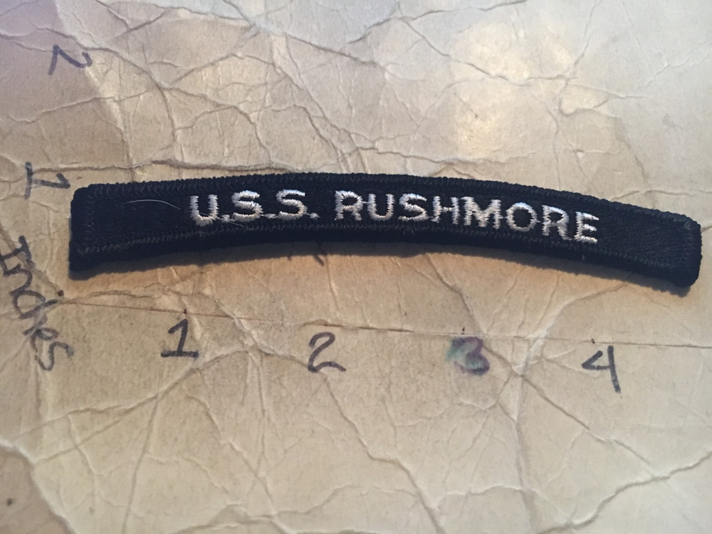 US NAVY SHOULDER STRIP TAB rocker Patch 10/12/25 USS Rushmore