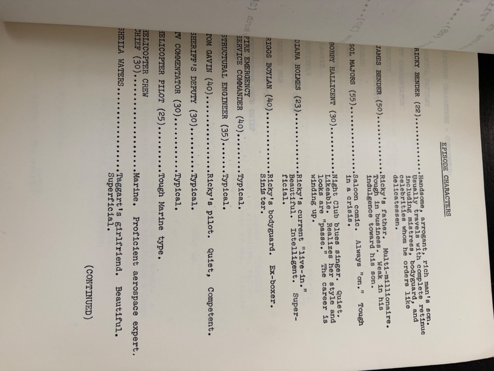FLIGHT TO HOLOCAUST MADE FOR TV MOVIE SCRIPT 1976 ORIGINAL SCRIPT PATRICK WAYNE