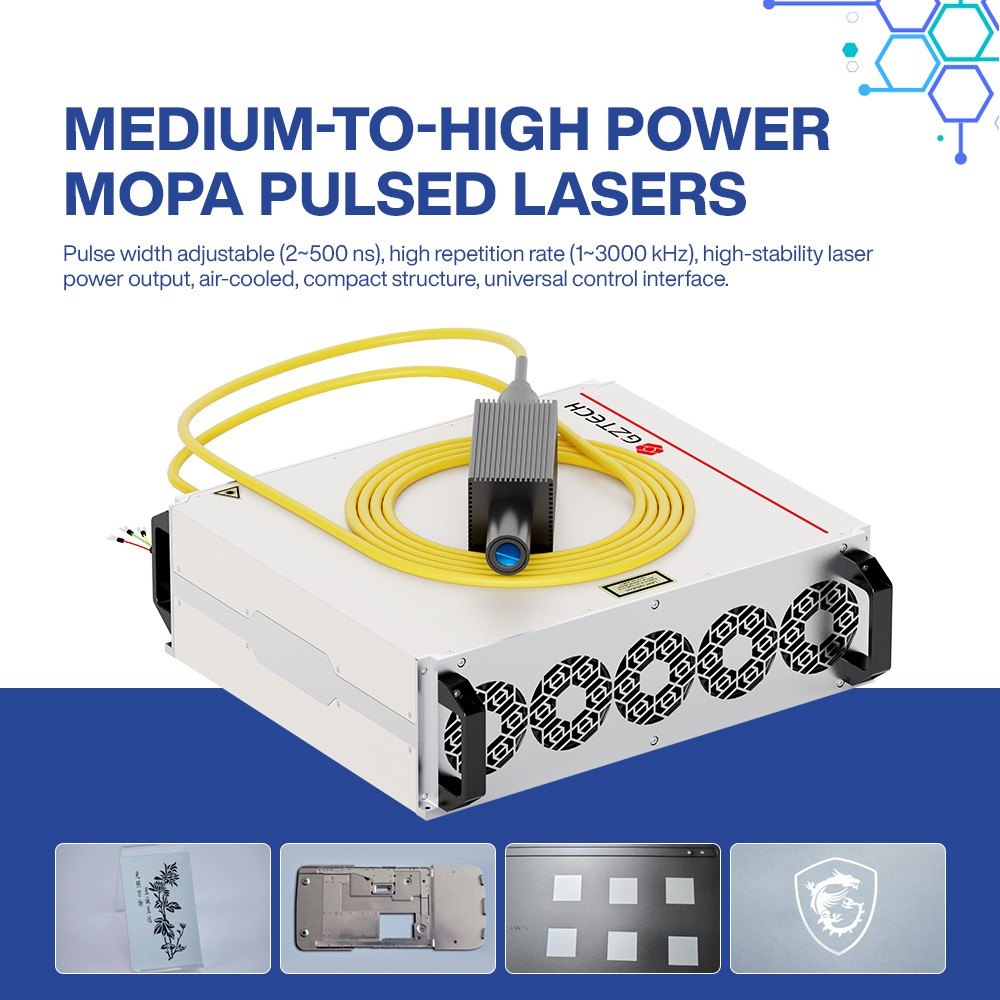 Gztech MOPA Pulse Laser Source 200W 1.5MJ For Laser Cut Cleaning Marking Machine