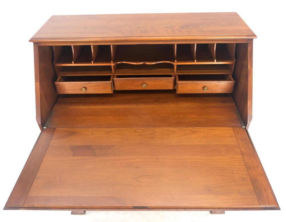 American Solid Cherry 4 Drawers Drop Front Secretary Desk Solid Brass Pulls MINT