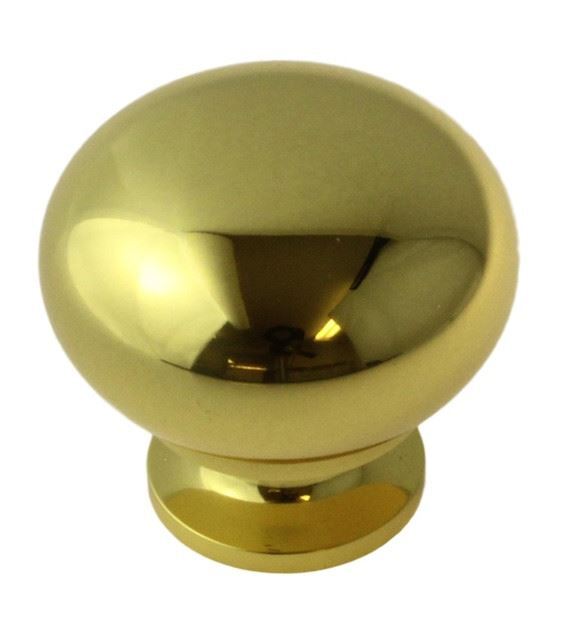 1-3/16" Tradtional Knob Solid Polished Brass