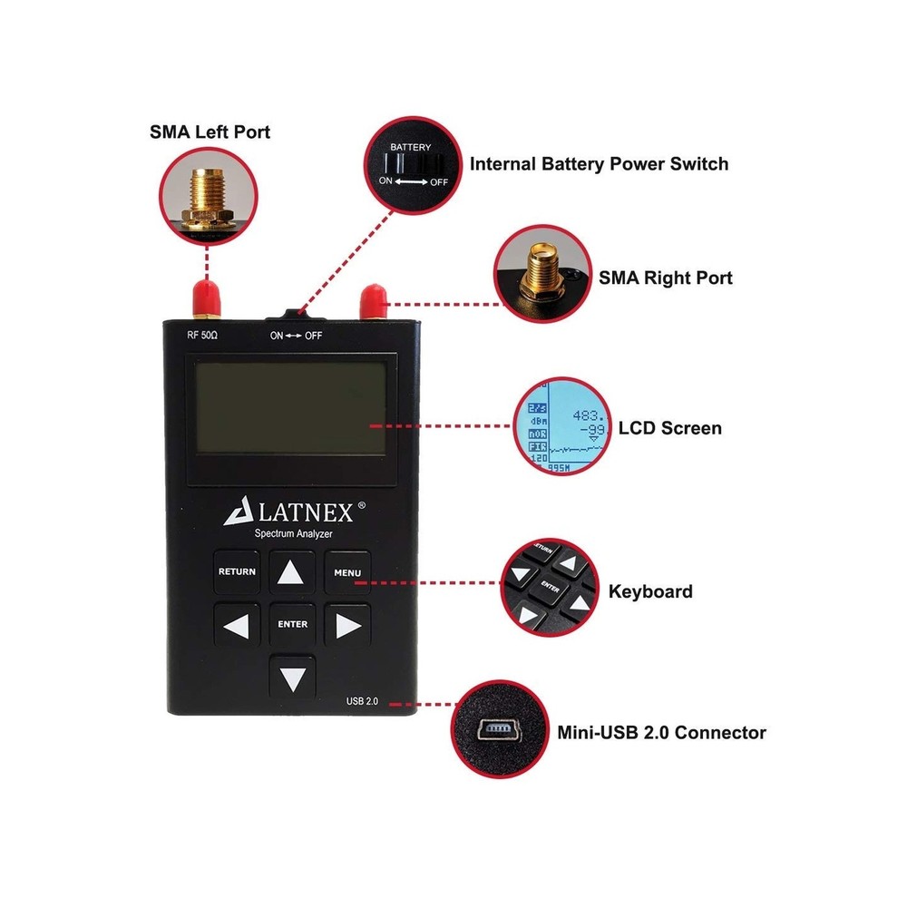 SPA-7GE RF Explorer and Spectrum Analyzer, 6G Combo+ Handheld Frequency Analy...