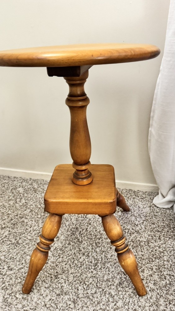 Hand crafted artisan Tiger maple candle stand table