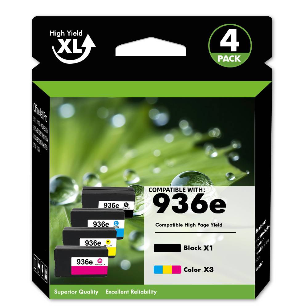 936E 936XL Ink Cartridge (4-Pack) for HP OfficeJet 9120 9135e 9120e 9110 9730e
