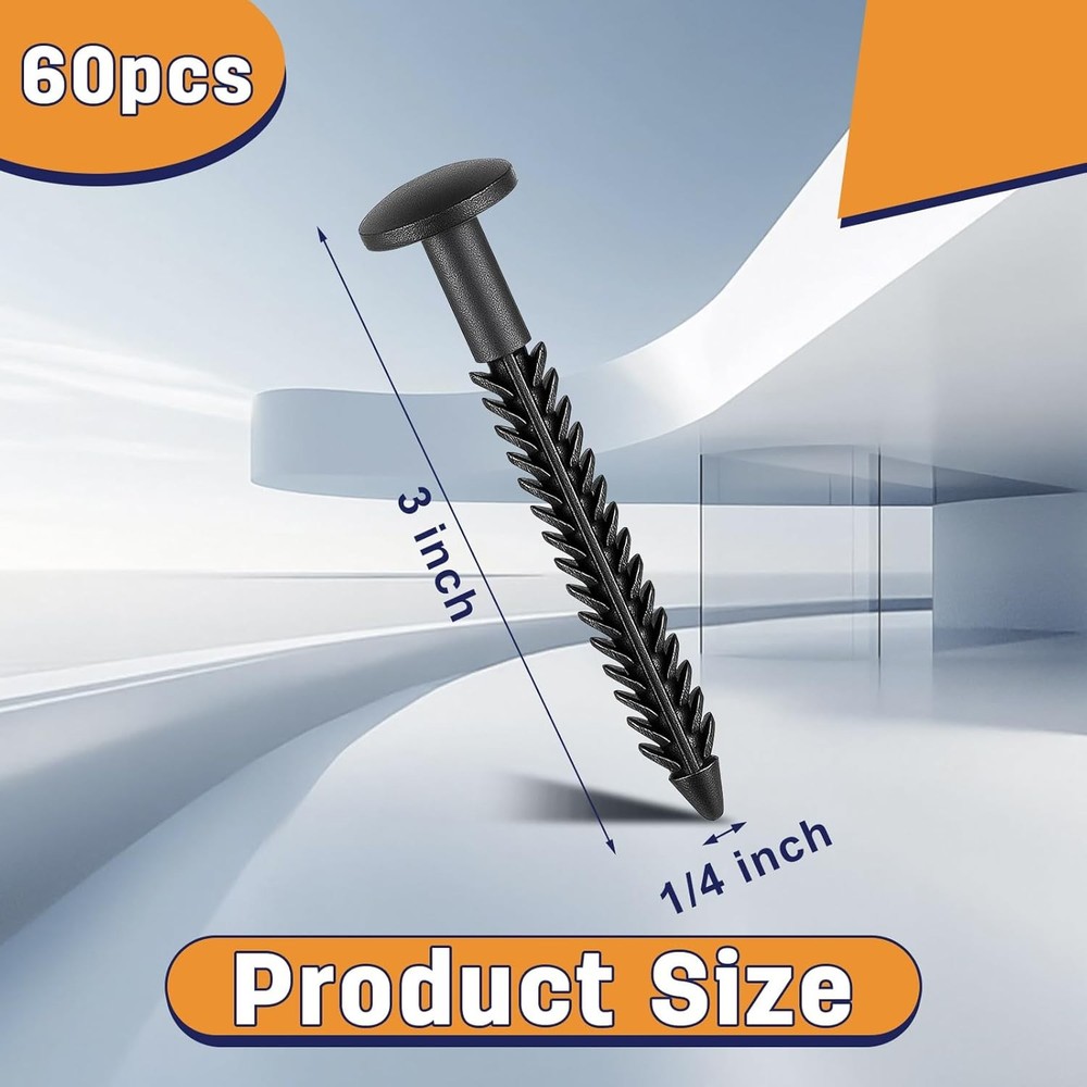 60 Pcs Vinyl Shutter Fastener, 3 Inch Shutter Screws Window Panel Pin, Shutter S
