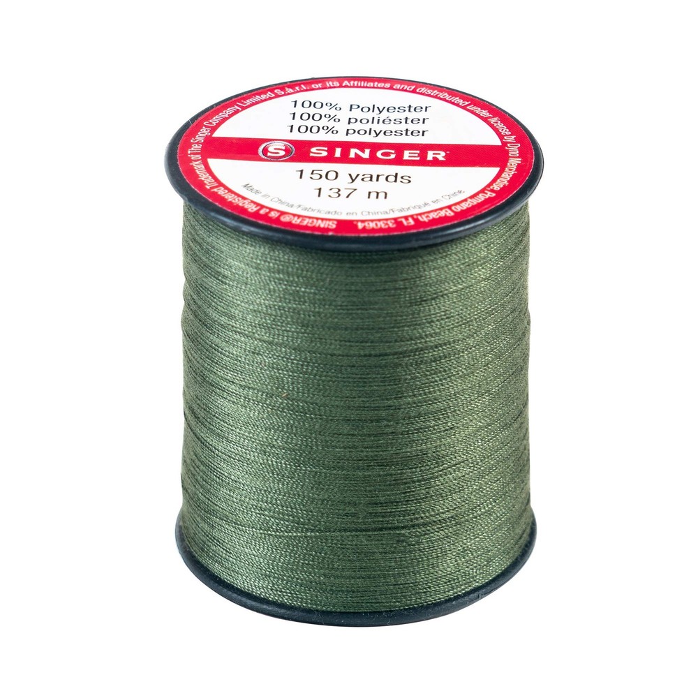 Singer Olive Green Polyester Thread 150 Yards All Purpose Sewing Yarn Spool