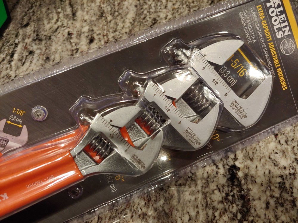 Klein Tools 3pc Adjustable Wrench Set - Orange
