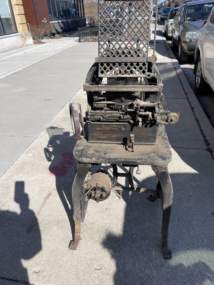 Pre-1929 Graphotype Addressograph Embossing and Printing Machine