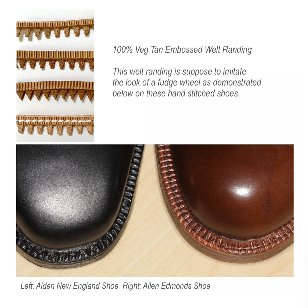 Shoemaking - Component - Leather Randing - False Welt - Embossed - Natural