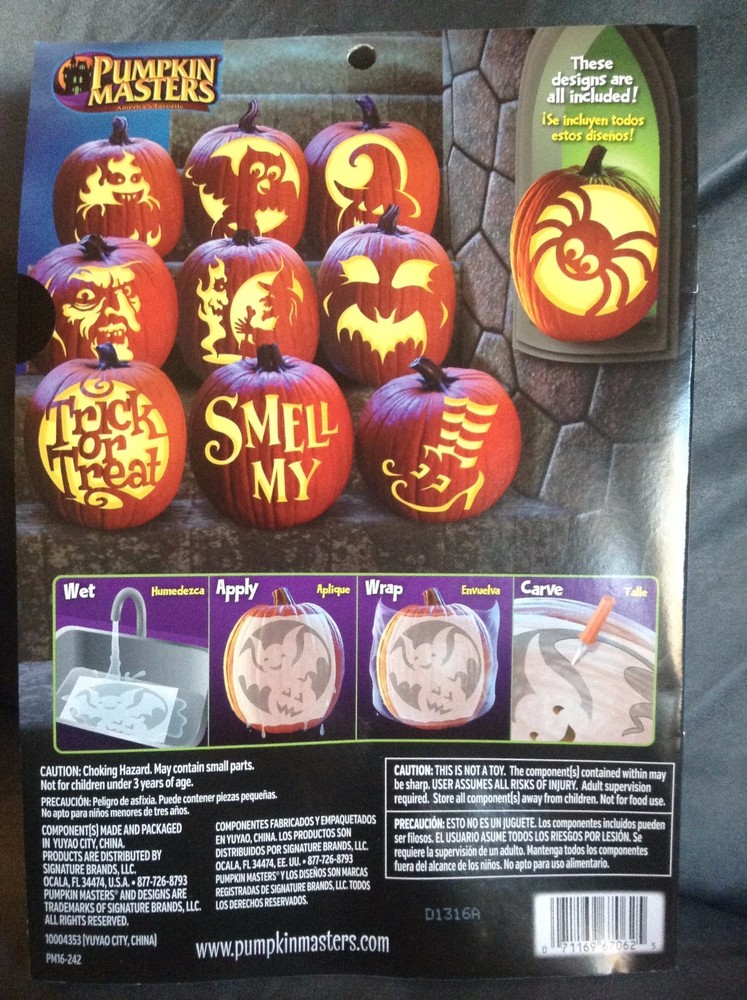 PUMPKIN MASTERS PUMPKIN CARVING KIT WITH TOOLS AND PATTERNS - NEW