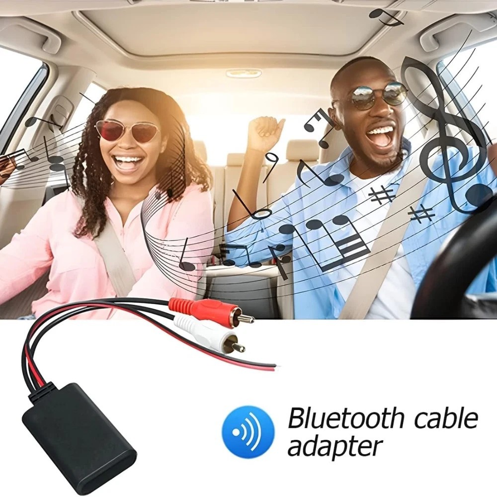 Car Audio Stereo Bluetooth AUX Receiver Module 2 RCA Interface Cable Adapter