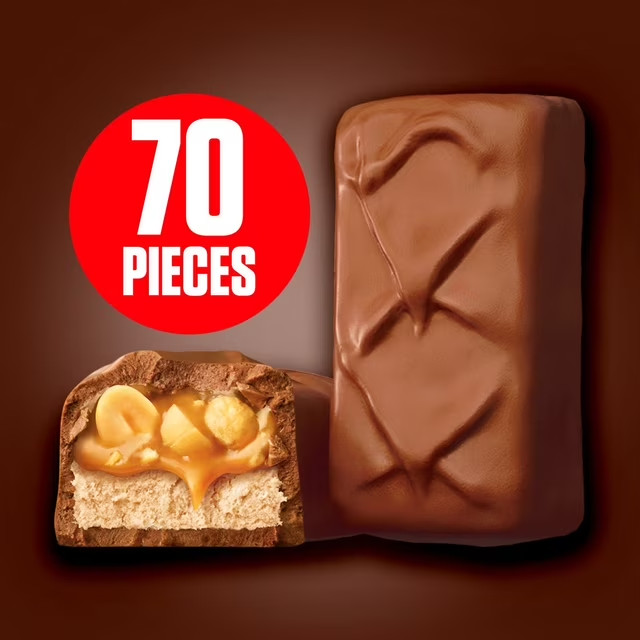 SNICKERS Milk Chocolate Candy Bars Fun Size 70 pcs