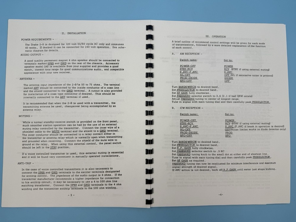 R.LDrake Drake 2B 2-B ShortWave Receiver Manual