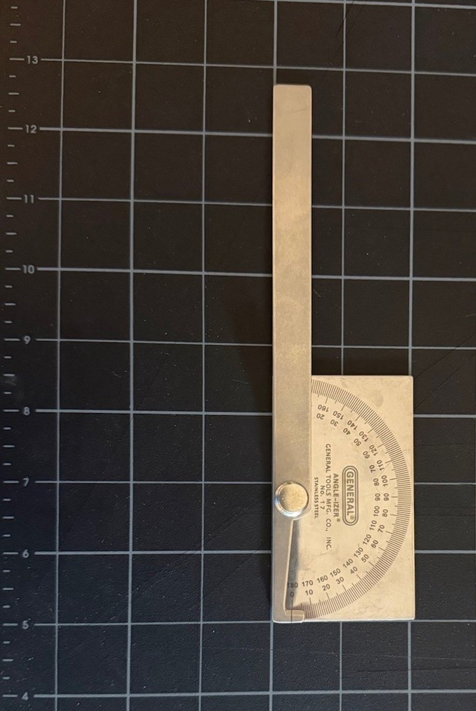 Vintage General Tools 17 ANGLE-IZER Square Head Protractor Stainless MADE IN USA