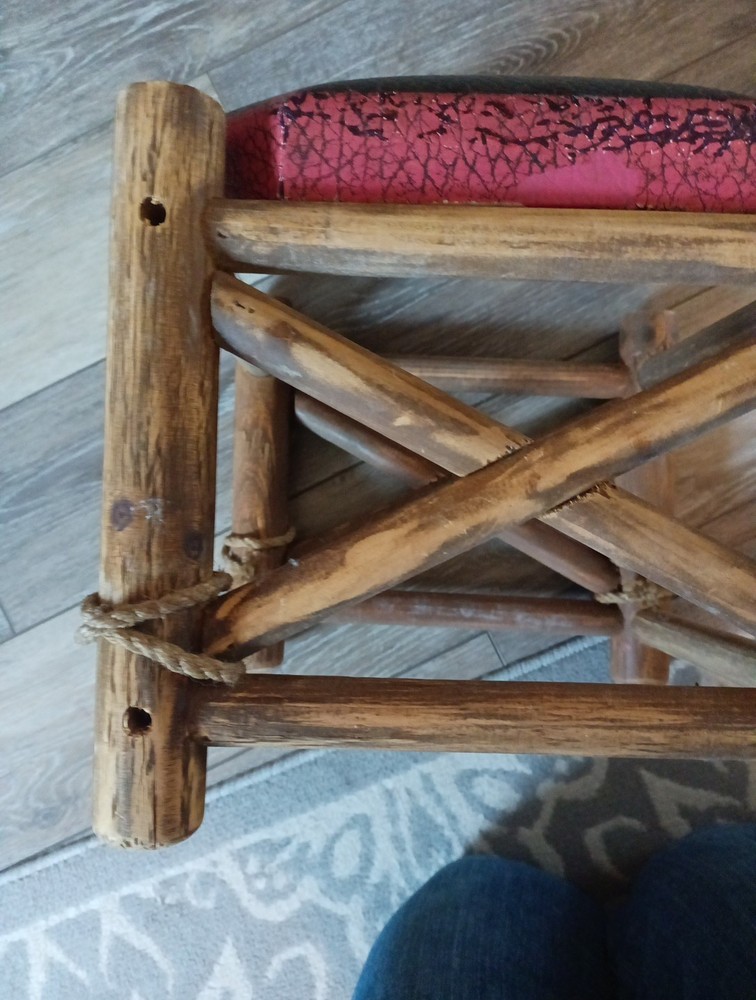 Vintage Moose Themed Stool. Decor. Camp. Man Cave