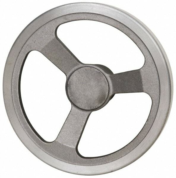 Jergens 3 Spoke Offset Handwheel, 8" Diameter 2" Hub, Unfinished Aluminum Alloy