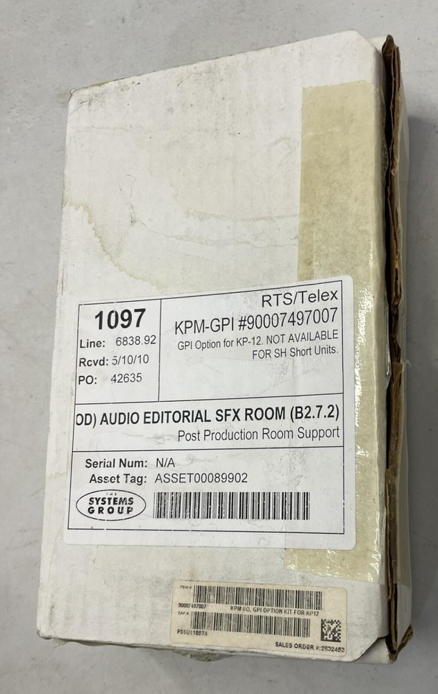 RTS KP-12 DIGITAL MATRIX PROFESSIONAL INTERCOM SYSTEMS GPI REAR CONNECTOR MODULE
