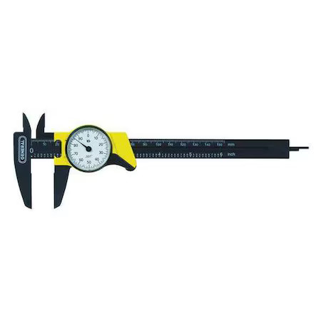 General Tools 145 Dial Caliper, Plastic, Black, 0-6" Range