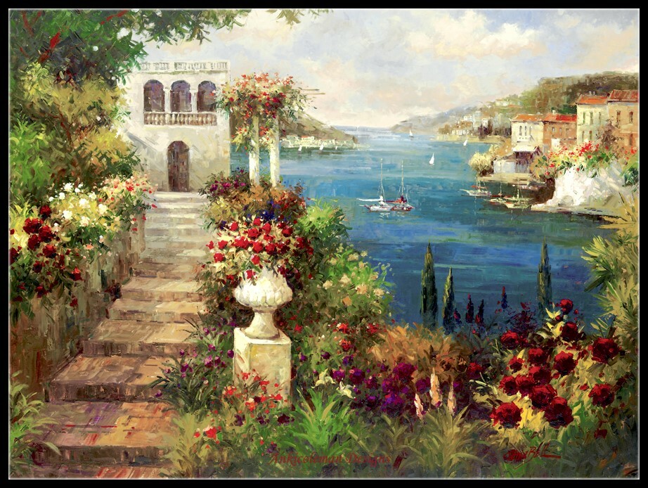 Chart Needlework DIY - Counted Cross Stitch Patterns - Seaside Garden