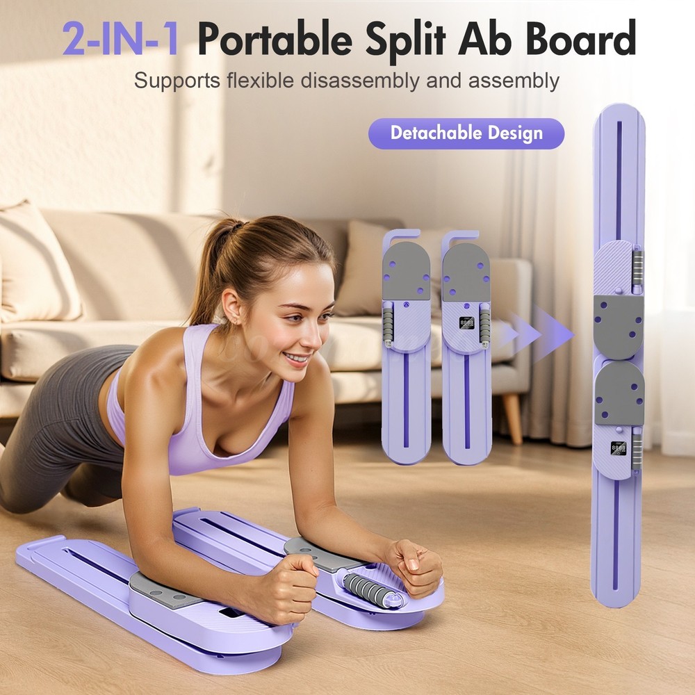 2-in-1 Pilates Split Ab Board Core Trainer w/ LCD Display Home Workout