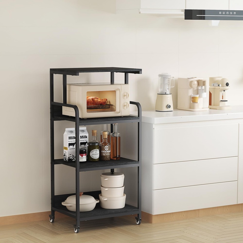 4 Tier Printer Stand with Wheels, Extra Large Tall Printer Table for Home Off...