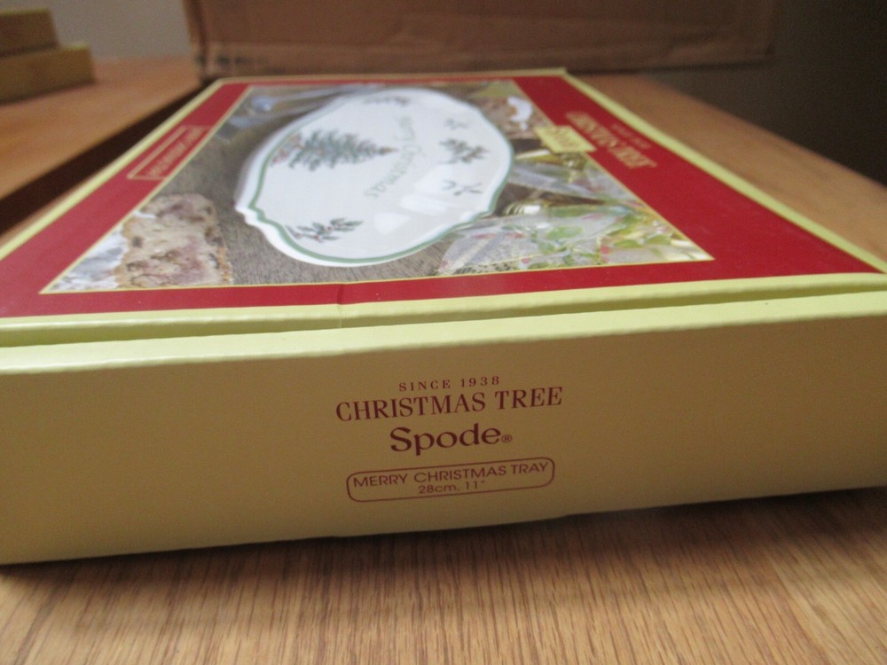 Spode Merry Christmas tree themed serving tray