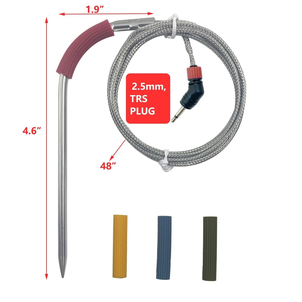 4-Pack Replacement Meat Temperature Probes for Weber Probe, iGrill & Weber Co...