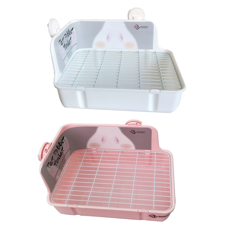 Rabbit Litter Box Corner Litter Pan Rectangular Toilet Potty Trainer