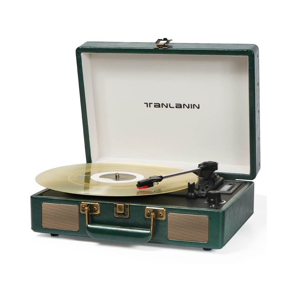 Vintage 3-Speed Bluetooth Portable USB Suitcase Record Player with ... Fast Ship