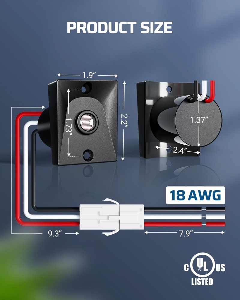 EDISHINE Photoelectric Switch, Post Light Sensor Replacement, Easy Install
