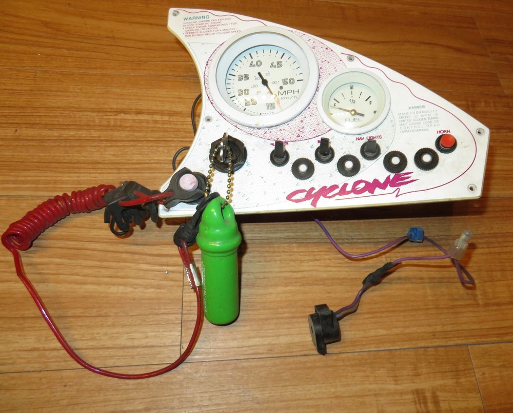 Cyclone Boat Dash Instrument Panel with Gauge Cluster, key switch & key
