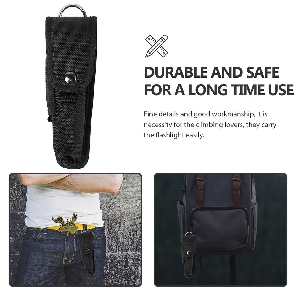 2Pcs Portable Flashlight Holsters Nylon Flashlight Pouch Multi-function Bag