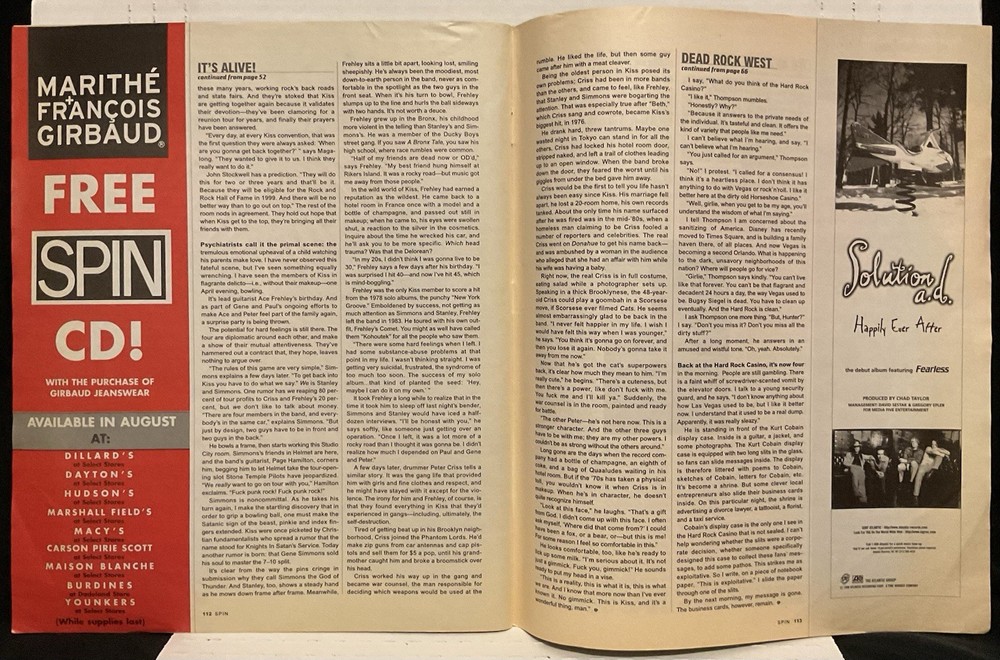 KISS MEMORABILIA BUNDLE (1990-2000) Mags, Rags & Calendar