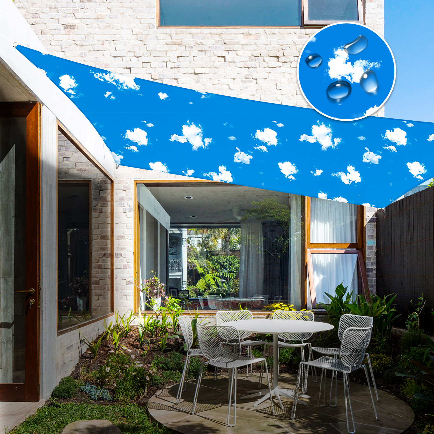 8' x 12' Waterproof Sun Shade Sail Fabric Outdoor Canopy Patio Awning Cover