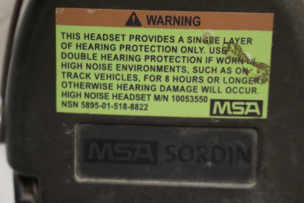 MSA Sardin Type #75310 Com Headset - Used