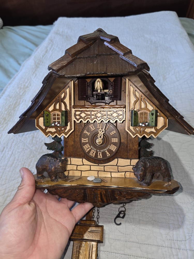 Vintage Germany Musical Cuckoo Clock Missing Backing & Weights