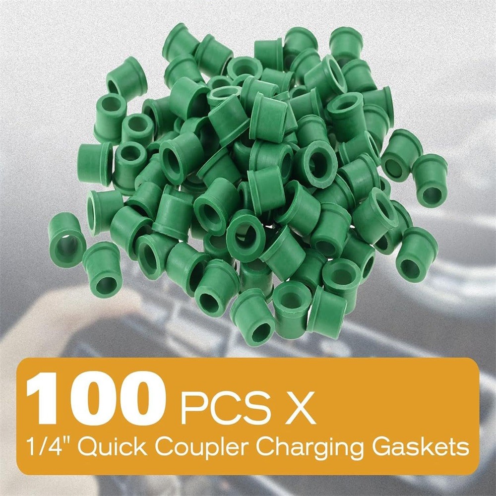 100PCS 1/4" Quick Coupler Charging Gaskets Compatible with R410A R134A Adapters