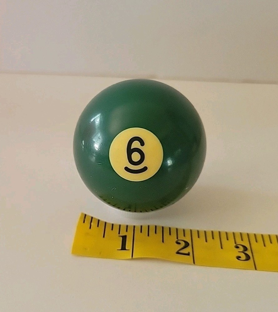 Vintage No. 6 Solid Green Pool Ball Billiard 2" Replacement (P)