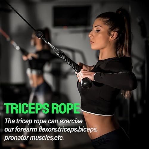 Tricep Rope Cable Attachment - LAT Pulldown & Pull Down Handles for Home Gym