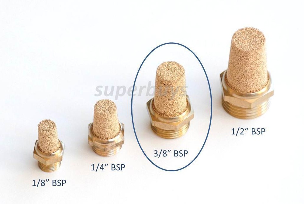 3/8” BSP Thread Air Noise Pneumatic Muffler Filter Silencer Sintered Reducing