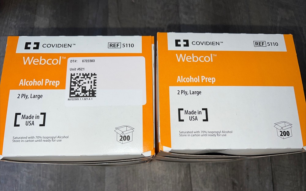Webcol Alcohol Wipes Sterile Prep Pads 200 Medium